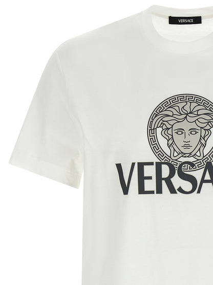 Camiseta de algodón bicolor Versace