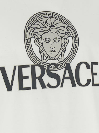 Camiseta de algodón bicolor Versace