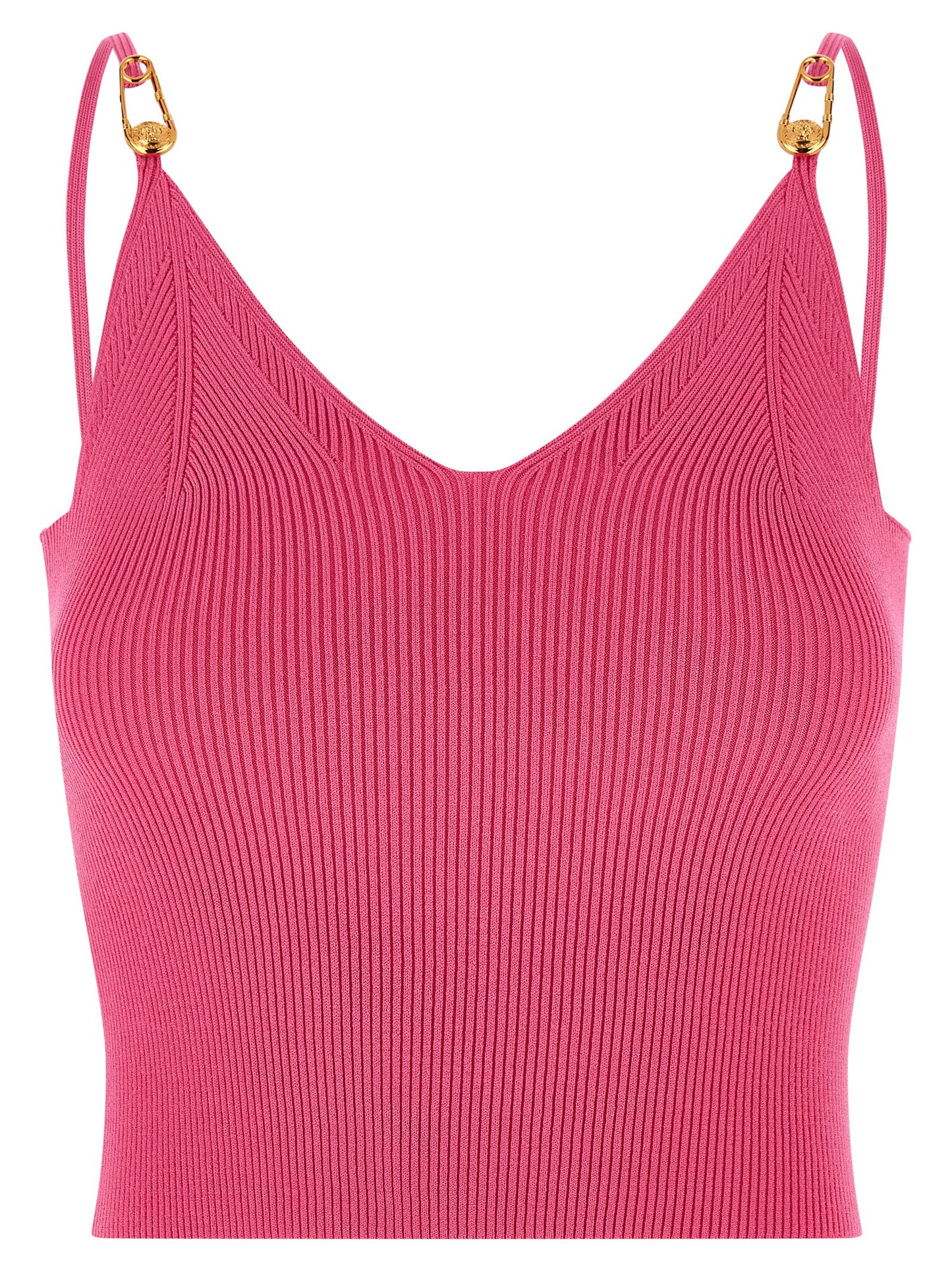 Camiseta sin mangas de viscosa fucsia Versace