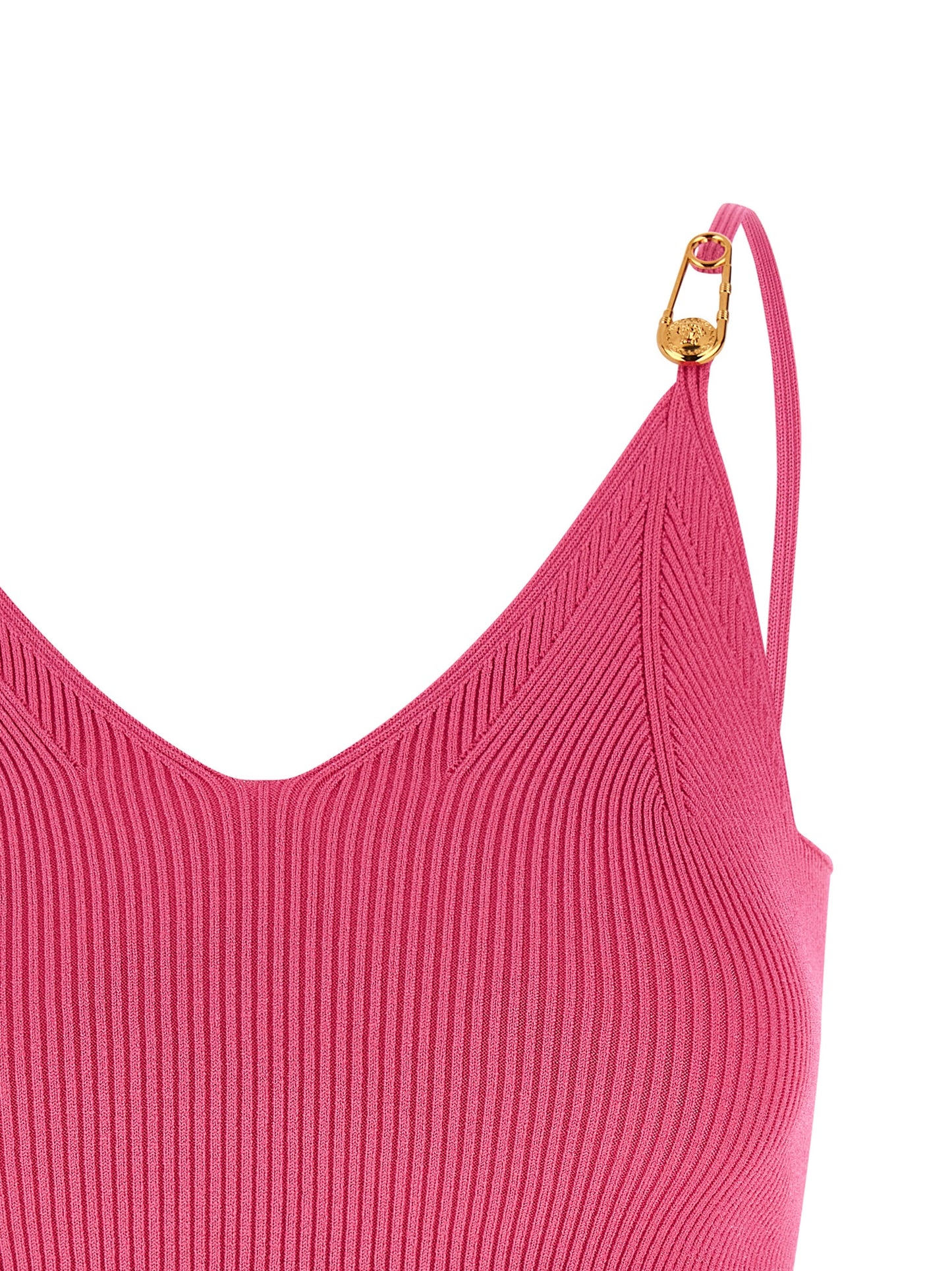 Camiseta sin mangas de viscosa fucsia Versace