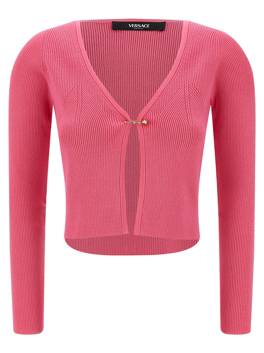 Cárdigan Versace de viscosa fucsia