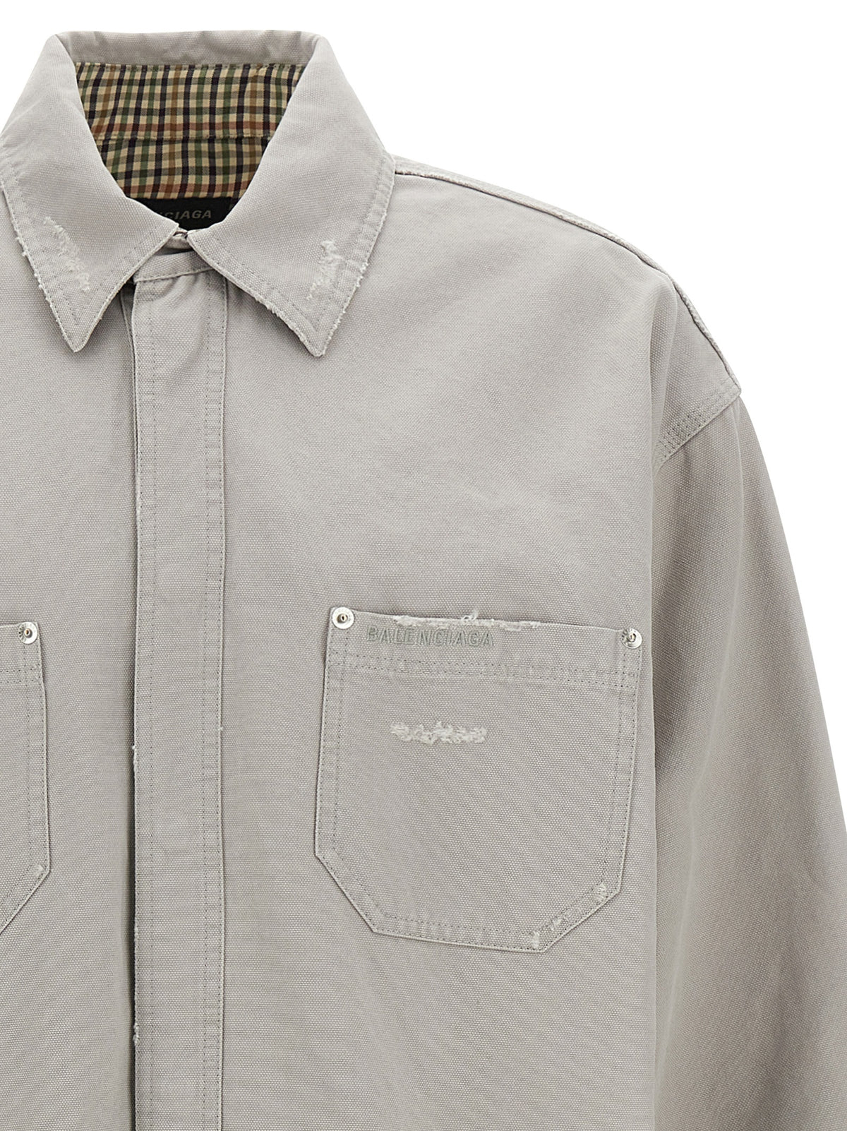 Balenciaga Modern Style Cotton Blouse in Gray