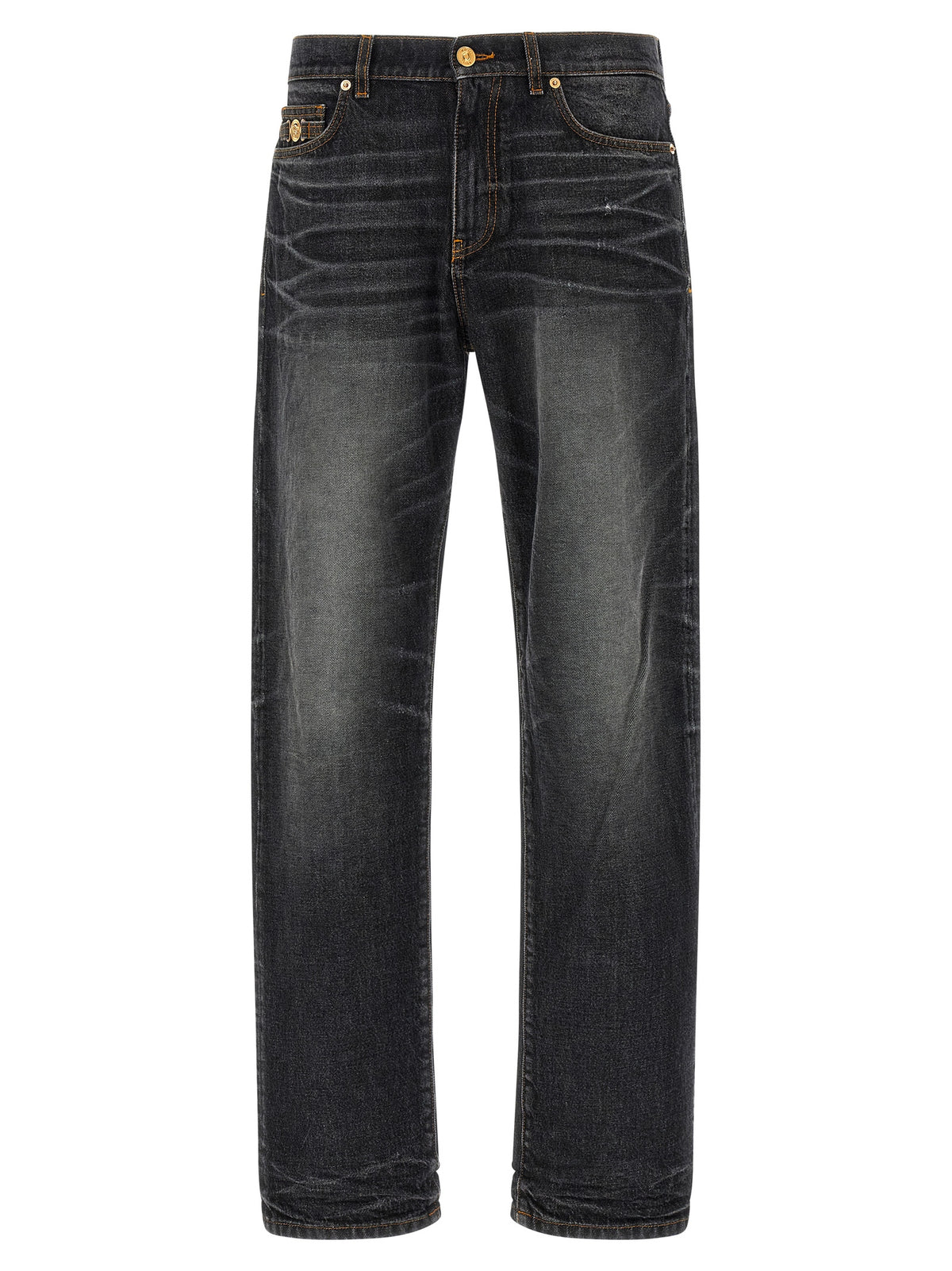 Versace Jeans droits classiques en coton noir