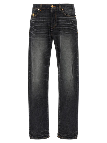 Versace Jeans droits classiques en coton noir