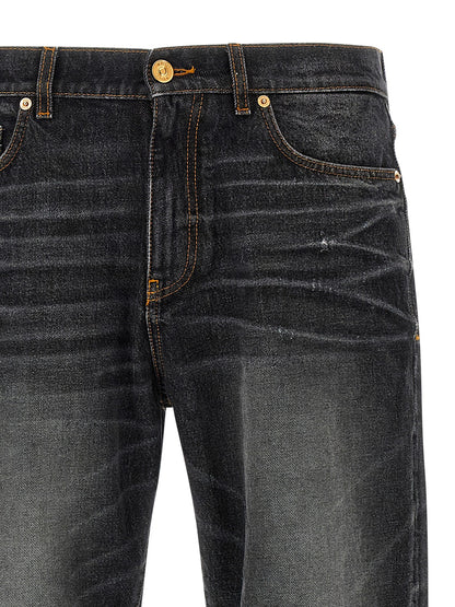 Versace Jeans droits classiques en coton noir