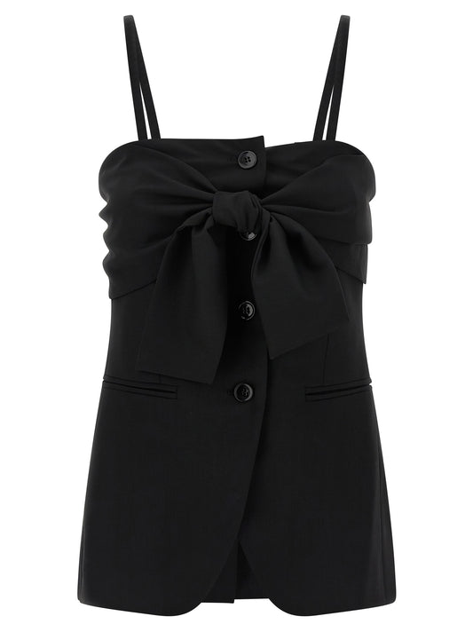 Tops sin mangas de lana virgen negra de Max Mara