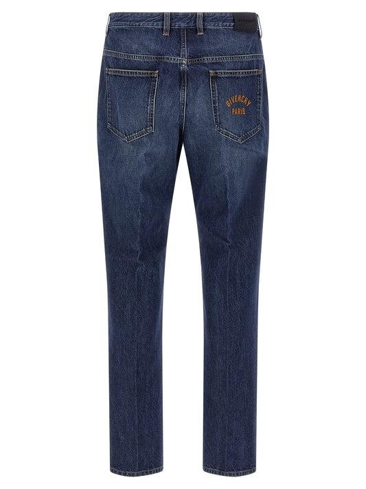 Jeans Givenchy azules de algodón de pierna recta