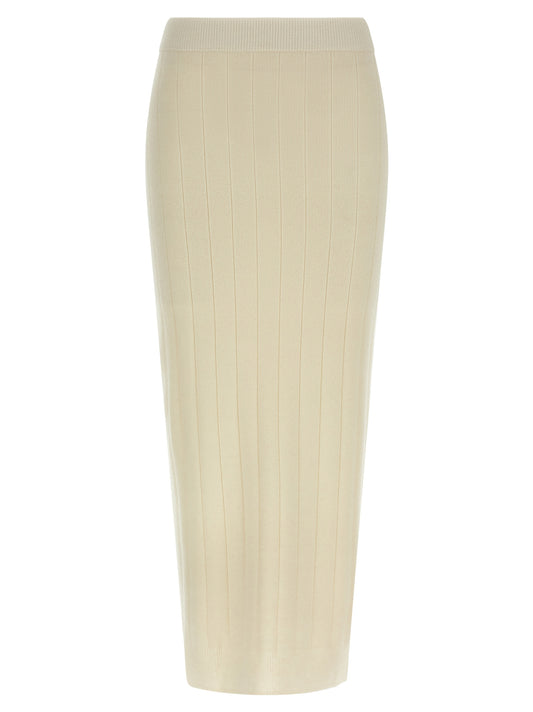 Falda midi de cachemir blanca Max Mara