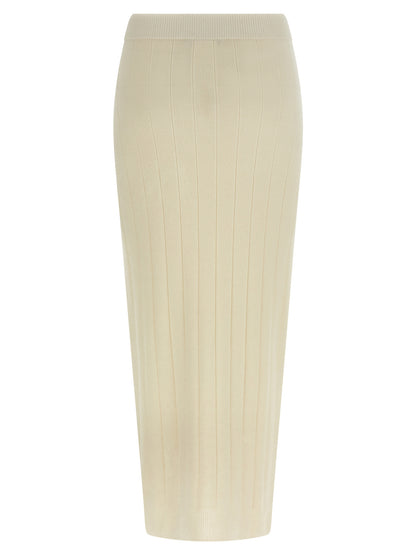 Falda midi de cachemir blanca Max Mara