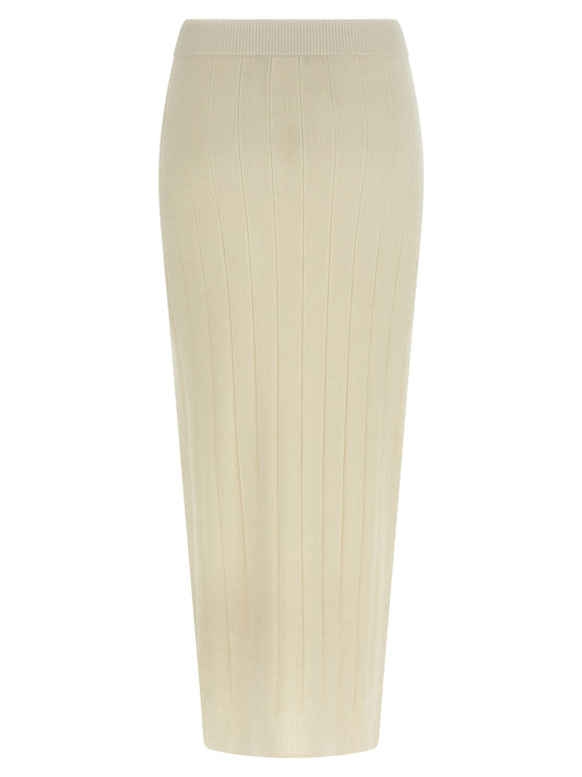 Falda midi de cachemir blanca Max Mara
