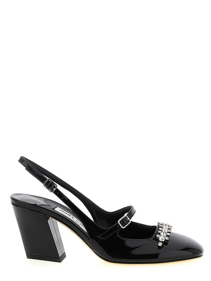 Zapatos de tacón medio Jimmy Choo de cuero negro