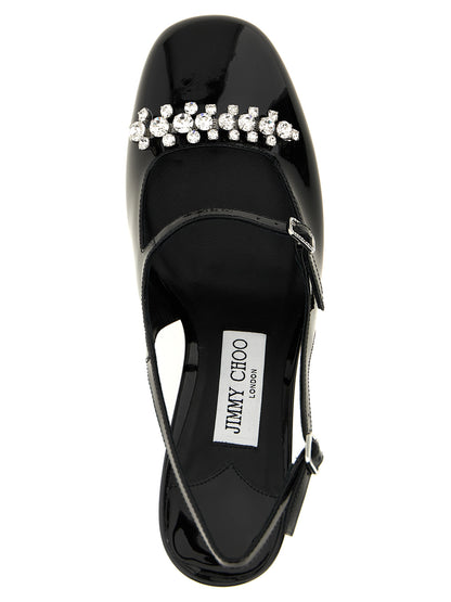 Zapatos de tacón medio Jimmy Choo de cuero negro