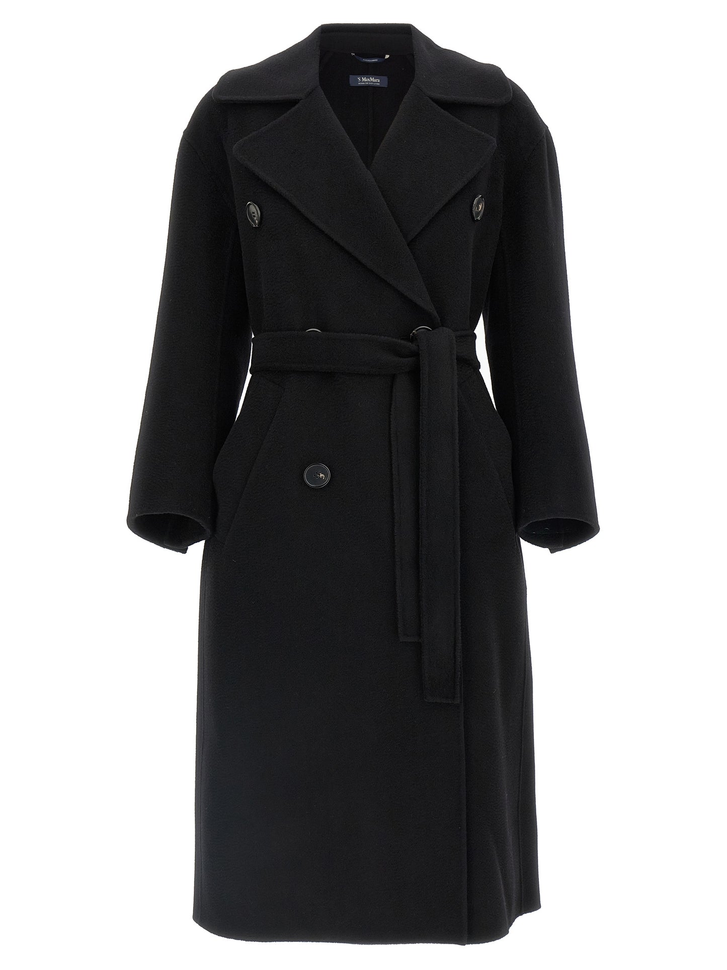 Abrigo 'S Max Mara negro de lana virgen