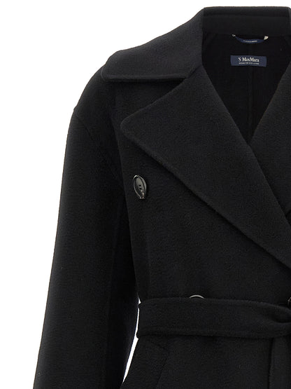 Abrigo 'S Max Mara negro de lana virgen