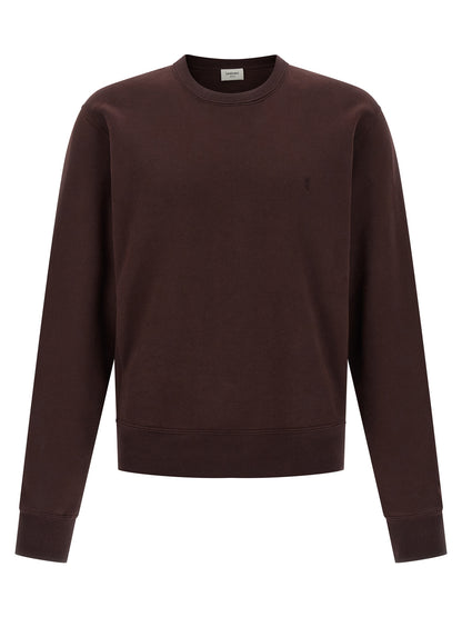 Sudadera de algodón burdeos Saint Laurent