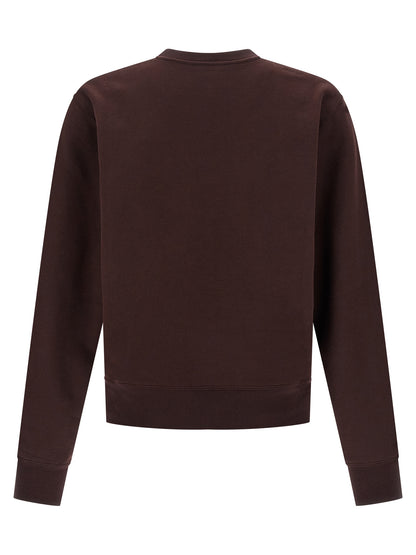 Sudadera de algodón burdeos Saint Laurent