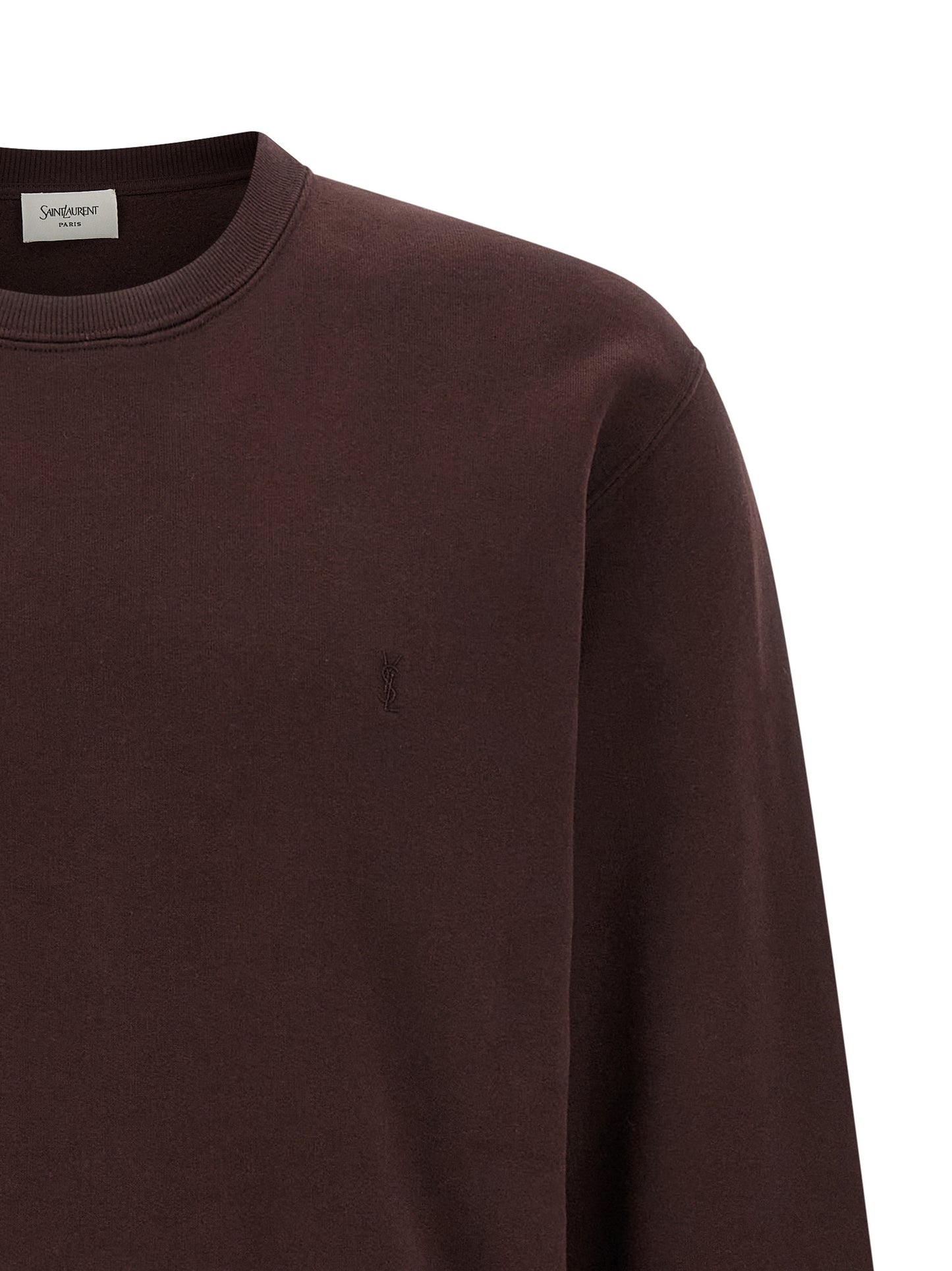 Sudadera de algodón burdeos Saint Laurent