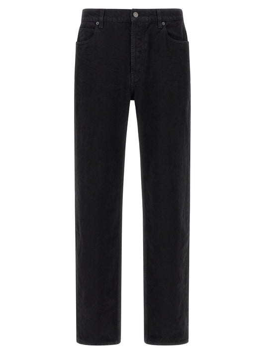 Vaqueros Saint Laurent negros de algodón de pernera recta
