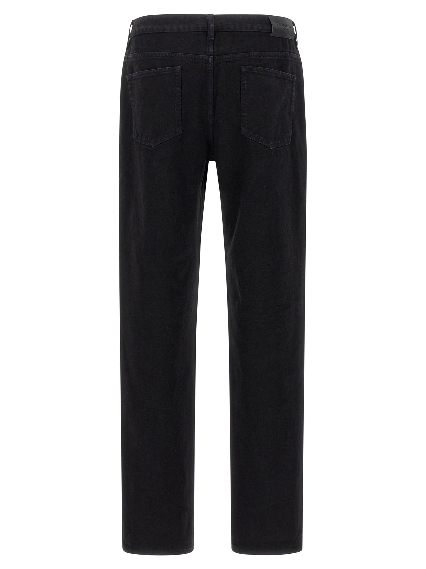 Jean Saint Laurent noir en coton à coupe droite