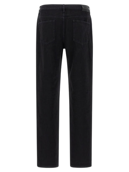 Jean Saint Laurent noir en coton à coupe droite