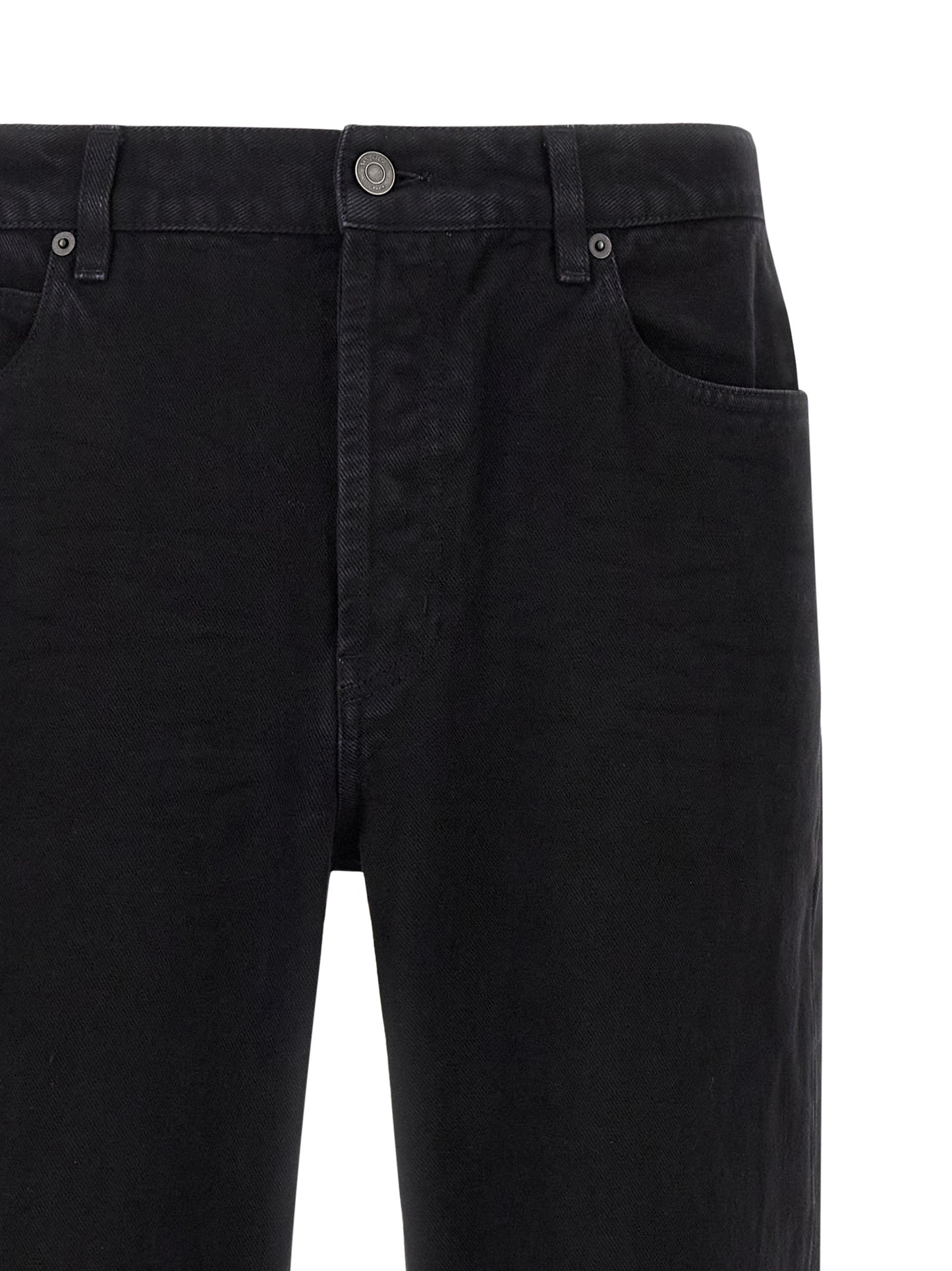 Jean Saint Laurent noir en coton à coupe droite