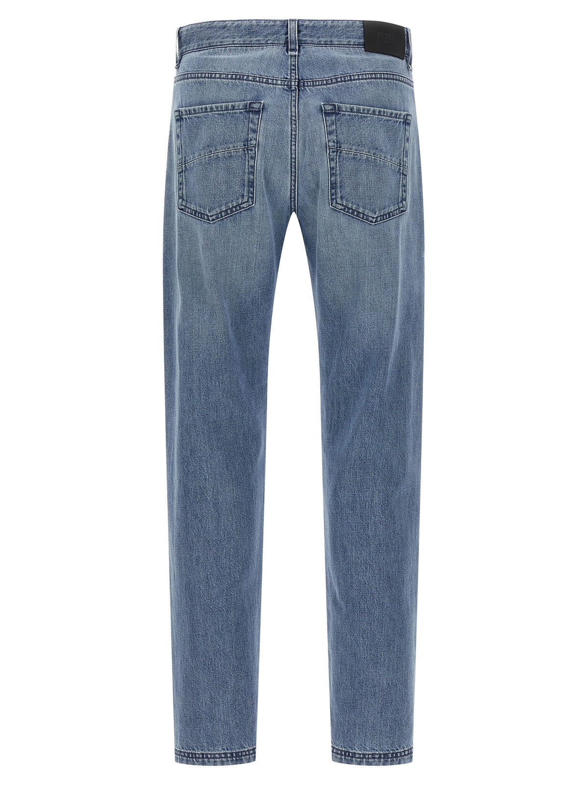 Jean Fendi en coton bleu à jambe droite