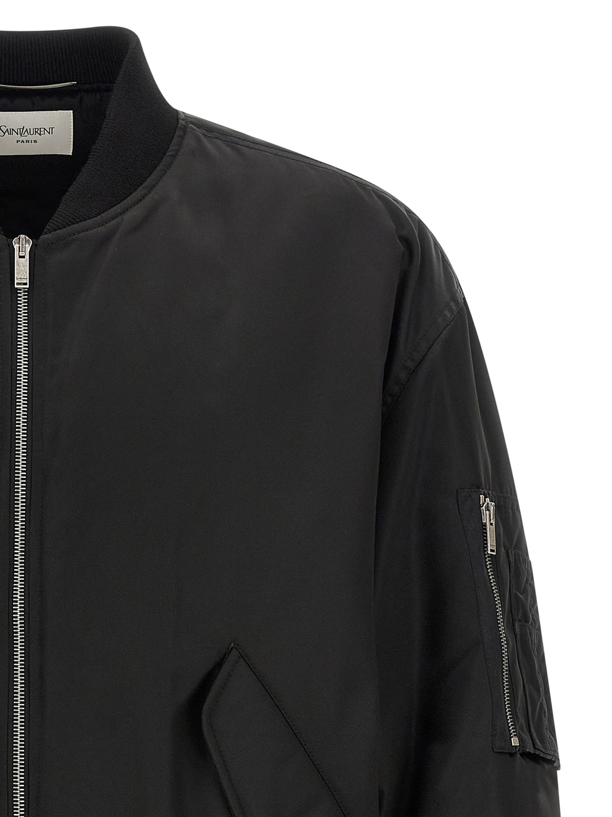 Chaqueta De Estilo Bomber Saint Laurent En Poliamida Negra