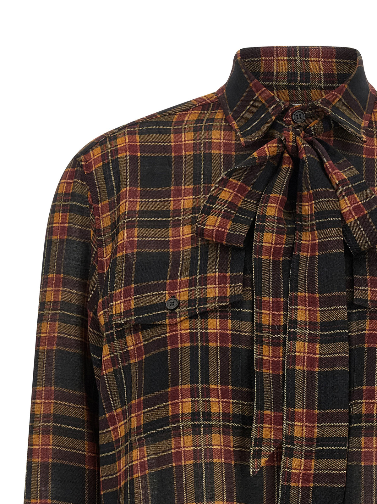 Saint Laurent Multicolor Wool Cassandre Blouse
