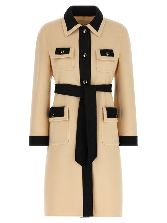 Abrigo de lana virgen beige Valentino Garavani