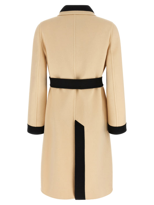 Abrigo de lana virgen beige Valentino Garavani