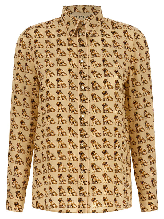 Chemisier en soie beige Valentino Garavani