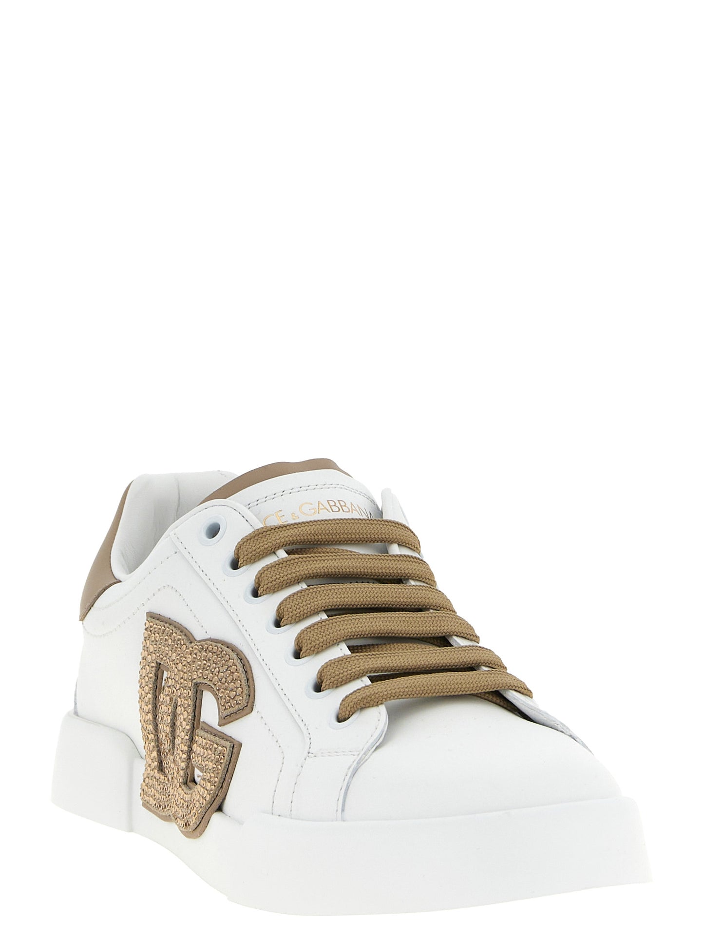 Zapatillas Dolce & Gabbana de piel de becerro beige