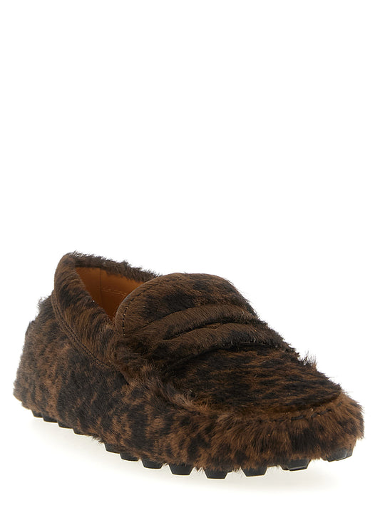 Mocasines sin cordones de piel de becerro marrón Tod's
