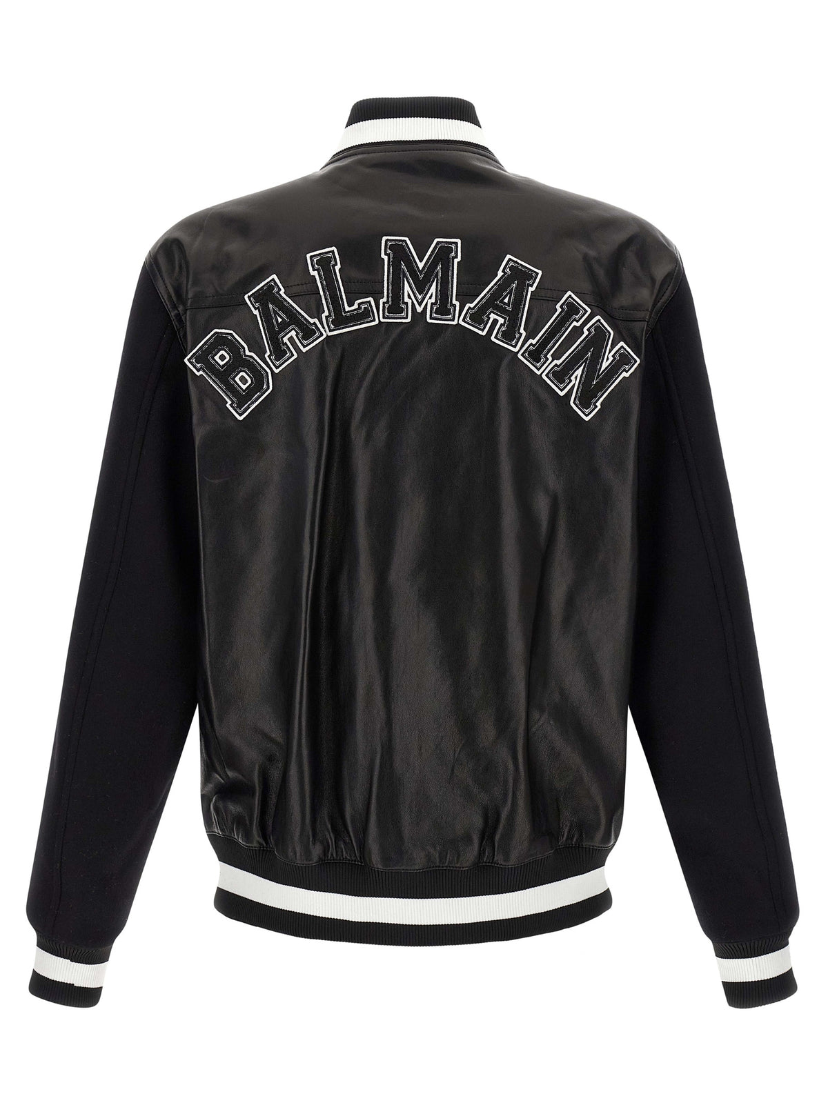 Balmain Bicolor Lambskin Leather Jacket
