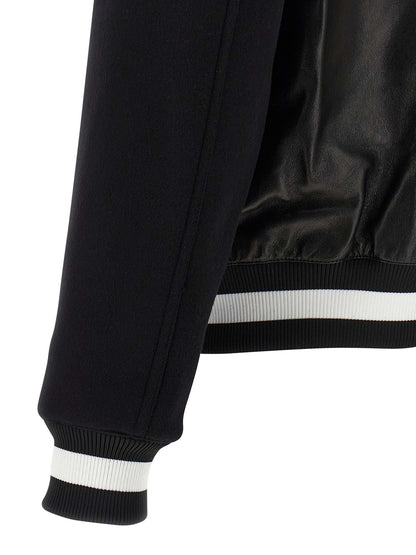 Balmain Bicolor Lambskin Leather Jacket