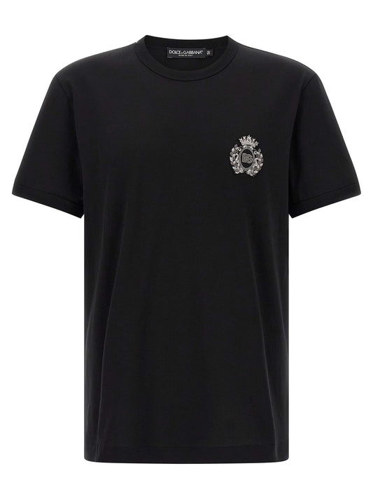 Camiseta de algodón negra Dolce & Gabbana