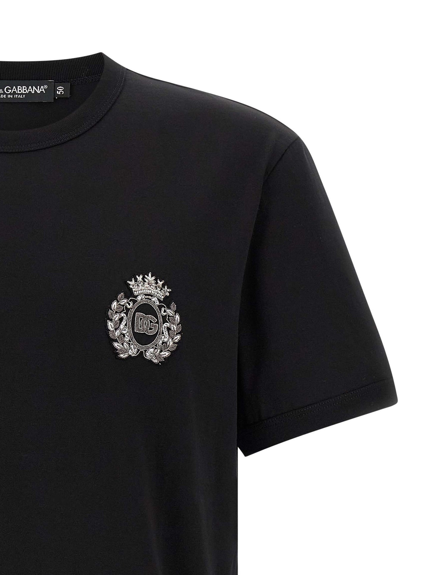 Camiseta de algodón negra Dolce & Gabbana
