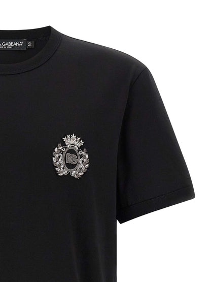 Camiseta de algodón negra Dolce & Gabbana