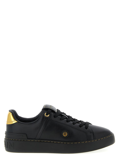 Baskets Balmain en cuir d'agneau noir modèle Bcourt basses