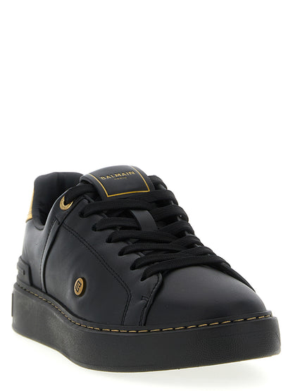 Baskets Balmain en cuir d'agneau noir modèle Bcourt basses