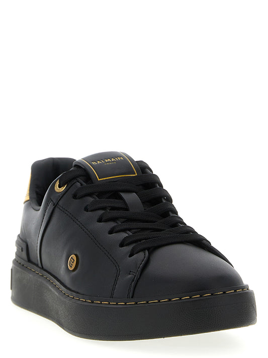 Balmain Black Lambskin Bcourt Low Top Sneakers