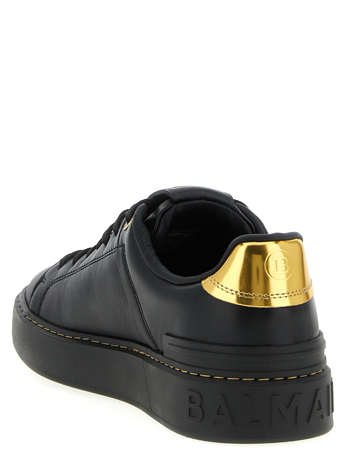 Baskets Balmain en cuir d'agneau noir modèle Bcourt basses