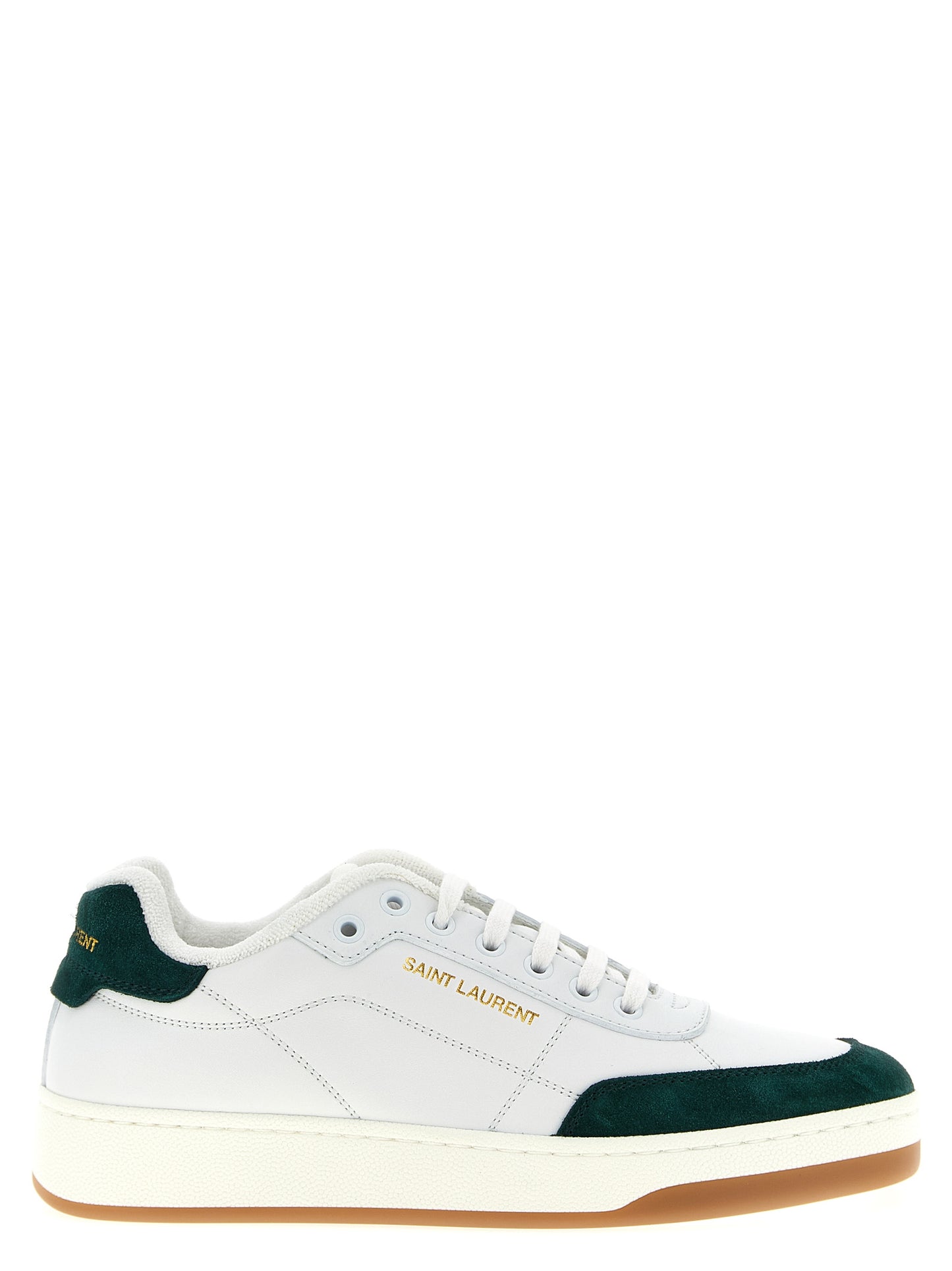 Saint Laurent Bicolor Calfskin Low-Top Sneakers