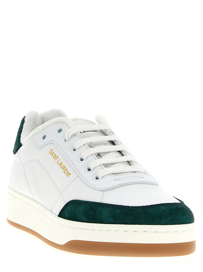 Saint Laurent Bicolor Calfskin Low-Top Sneakers