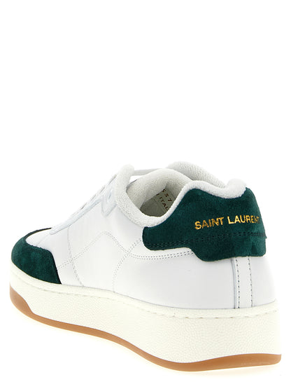 Saint Laurent Bicolor Calfskin Low-Top Sneakers