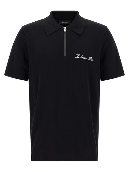 Polo de algodón bicolor Balmain