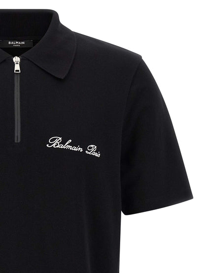 Polo de algodón bicolor Balmain