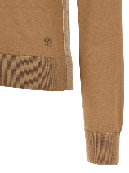 Cardigan en cachemire beige Dolce & Gabbana