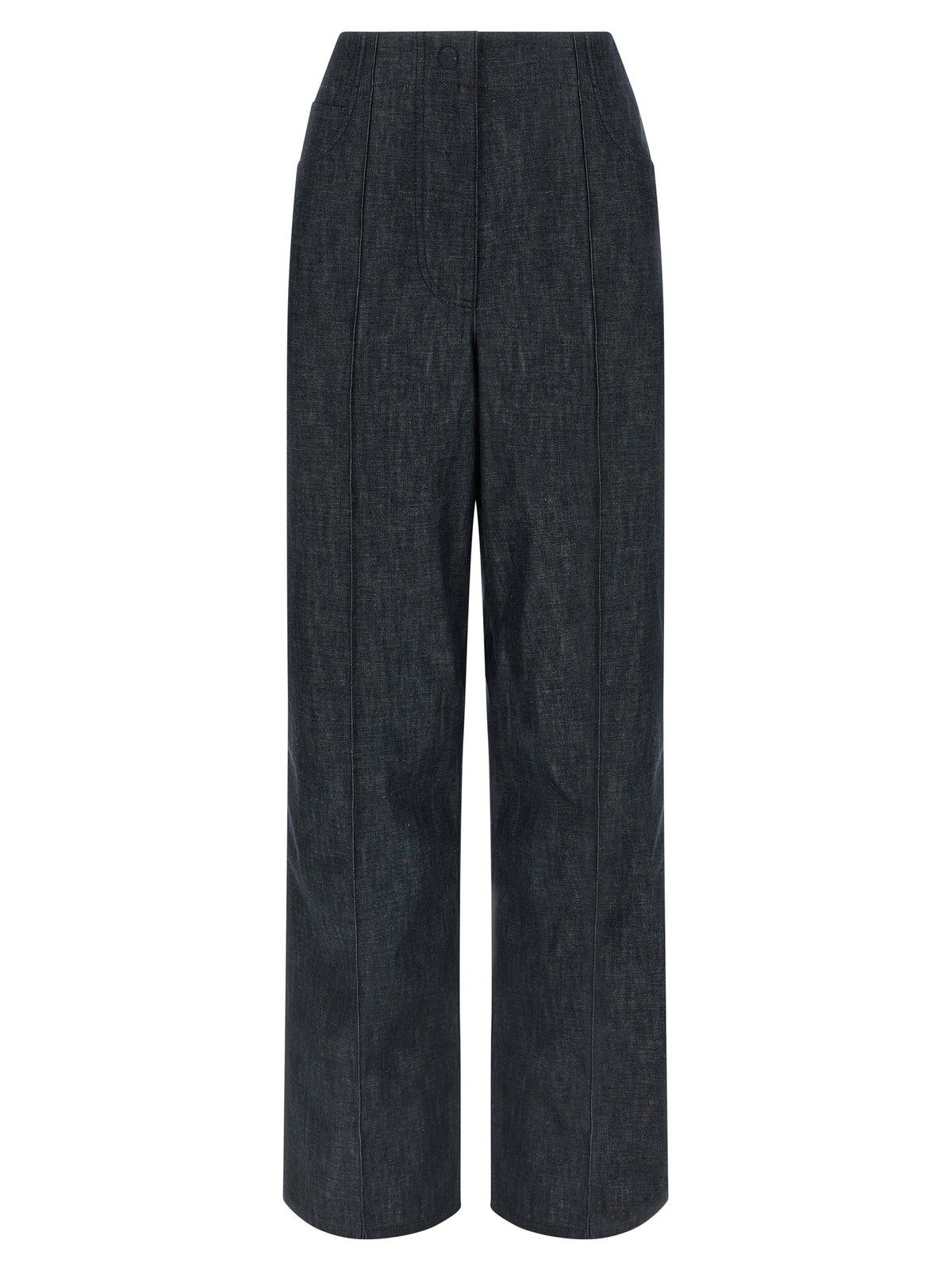 Fendi Pantalones Vaqueros De Algodón Con Talle Alto Azul