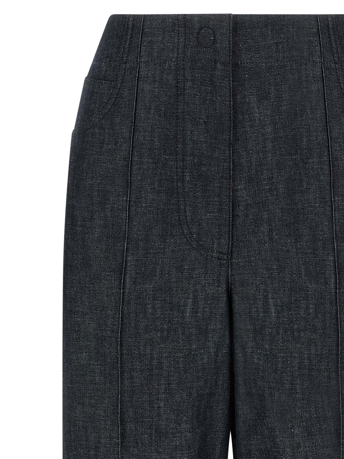 Fendi Pantalones Vaqueros De Algodón Con Talle Alto Azul